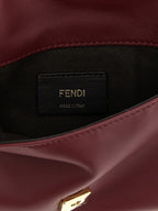 Fendi Bordeaux Lamb Leather Clutch Bag Fendi