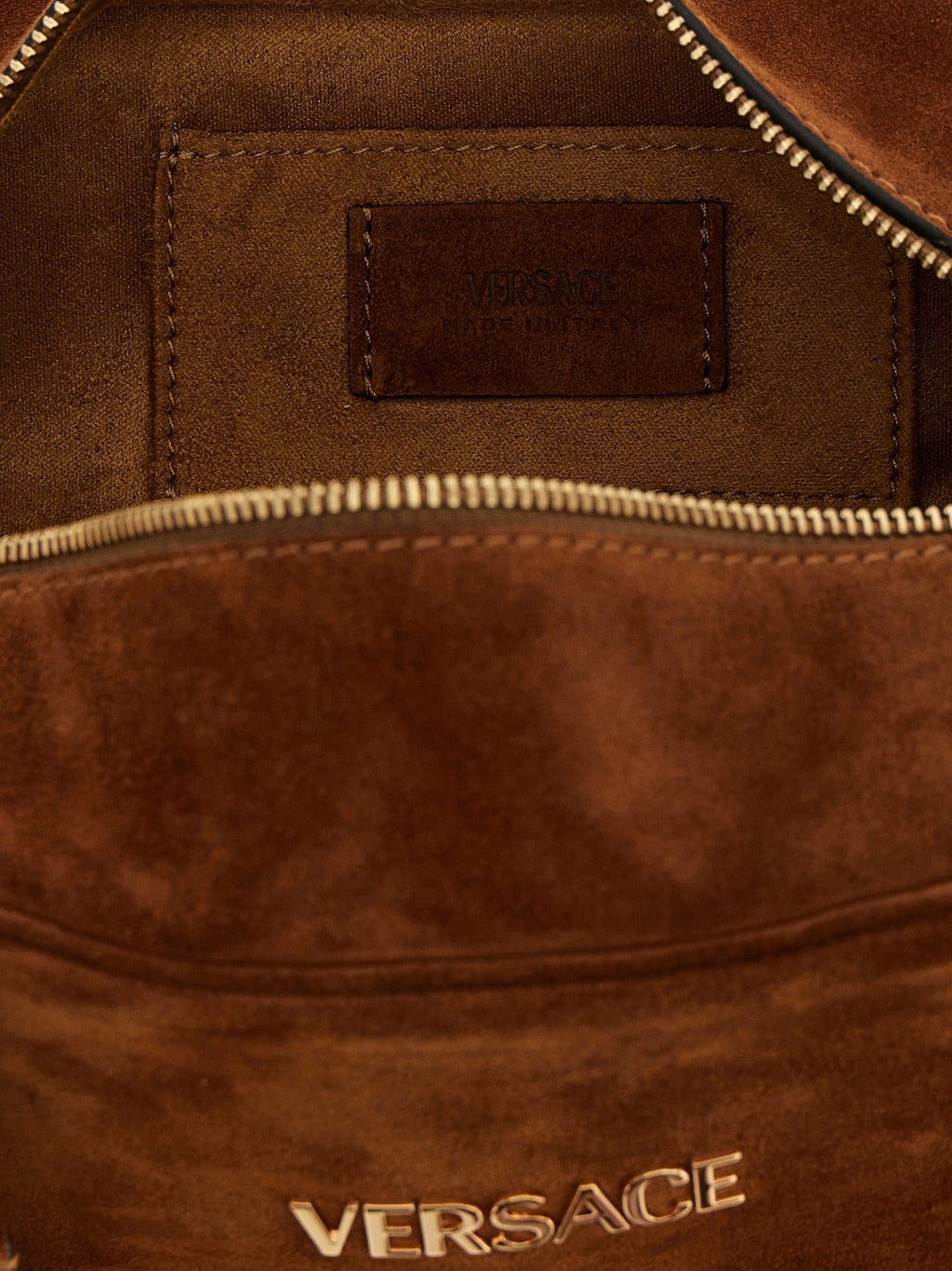 Versace Brown Calfskin Shoulder Bag Versace