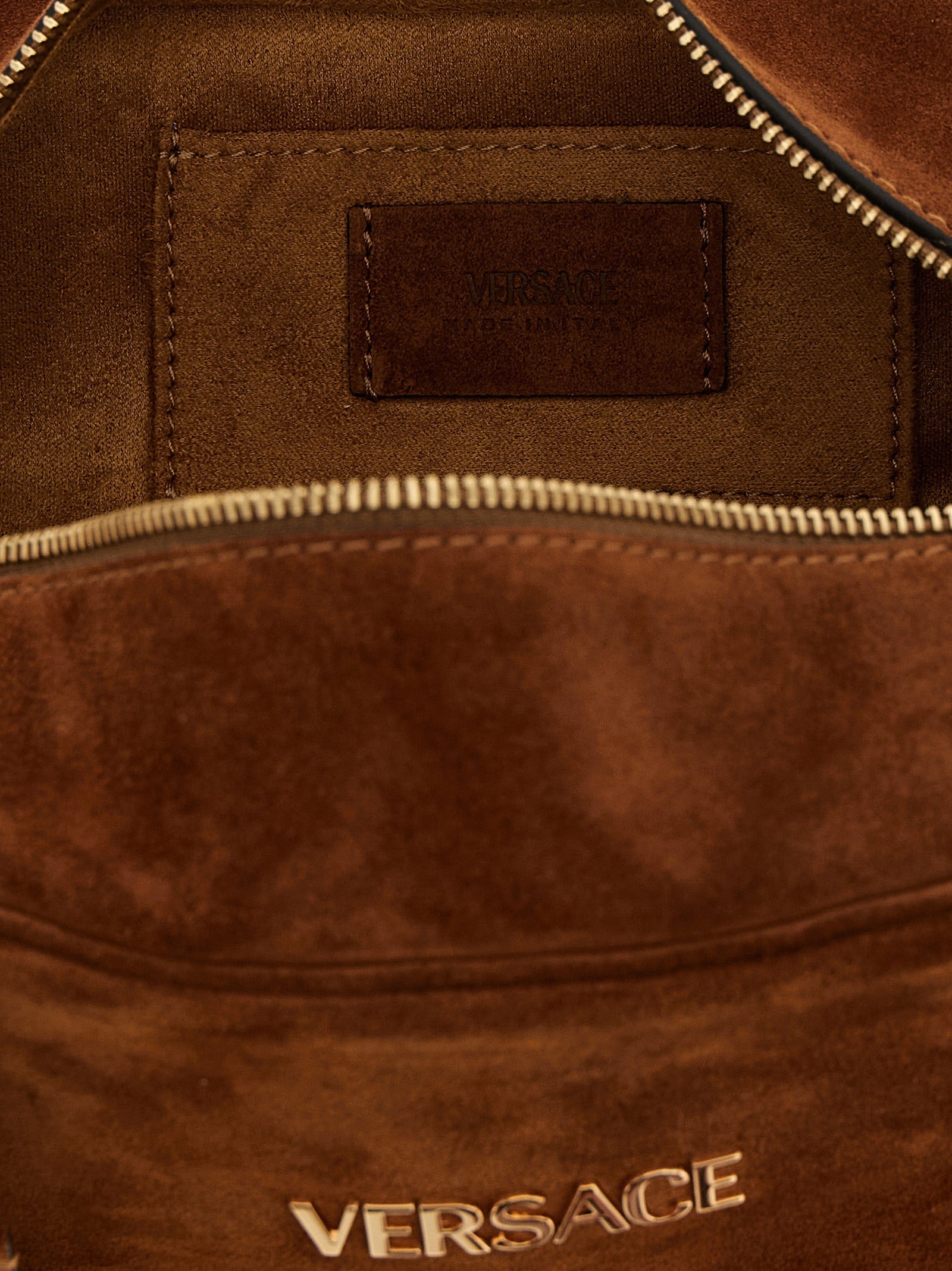 Versace Brown Calfskin Shoulder Bag Versace
