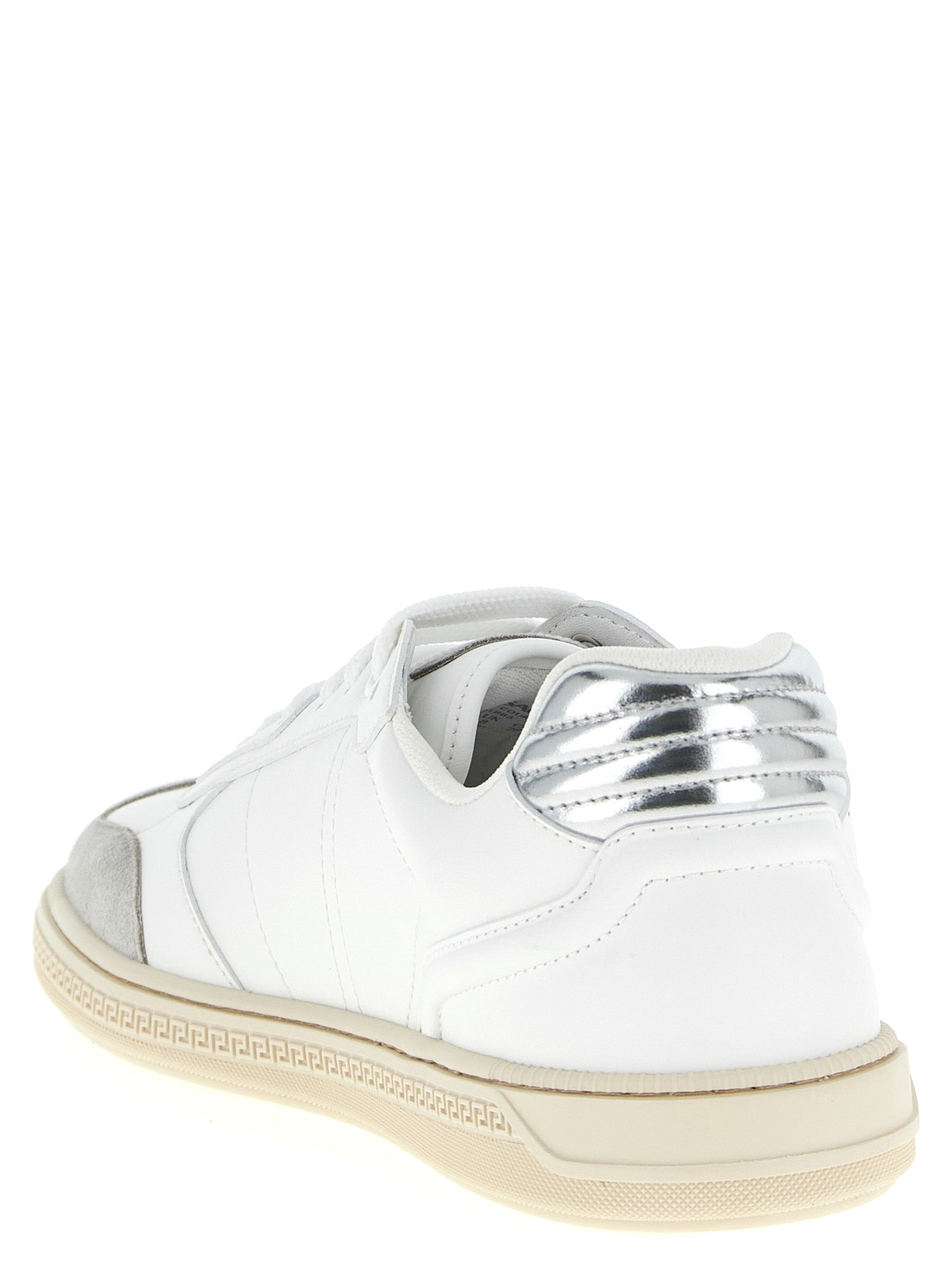 Versace White Calfskin Low Top Sneakers Versace