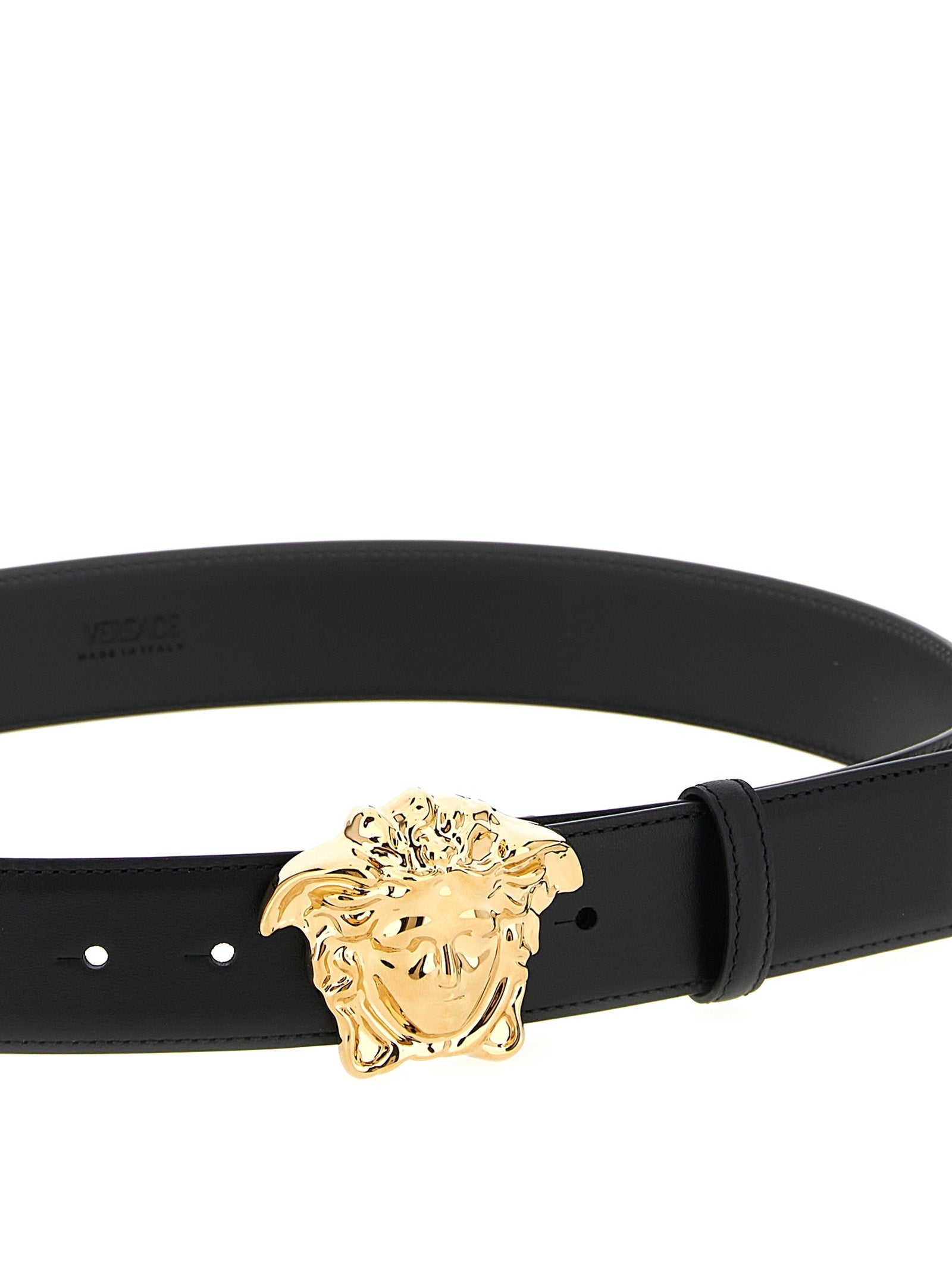 Versace Black Calfskin Regular Belt Versace