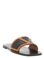 Valentino Garavani Brown Lamb Leather Slides Valentino Garavani