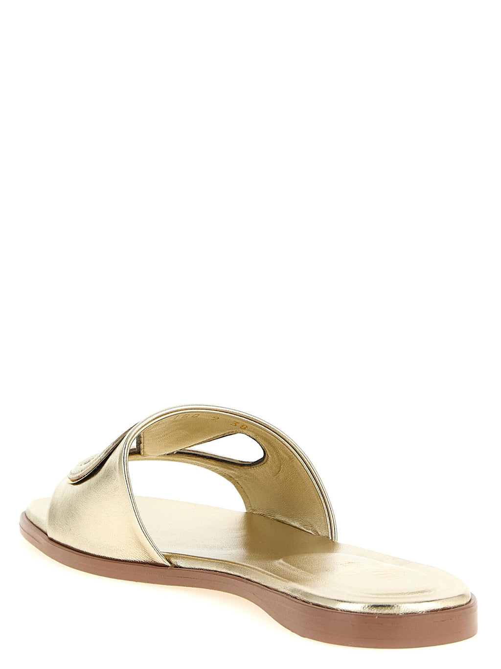 Valentino Garavani Gold Calfskin Slides Valentino Garavani