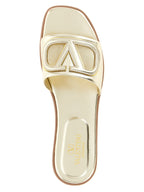 Valentino Garavani Gold Calfskin Slides Valentino Garavani