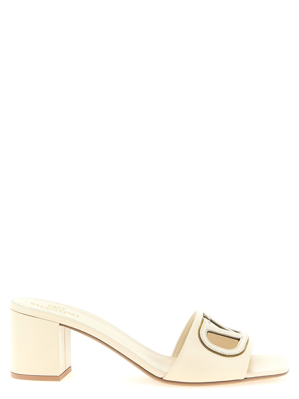 Valentino Garavani White Calfskin Mid Heel Pumps Valentino Garavani