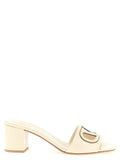 Valentino Garavani White Calfskin Mid Heel Pumps Valentino Garavani