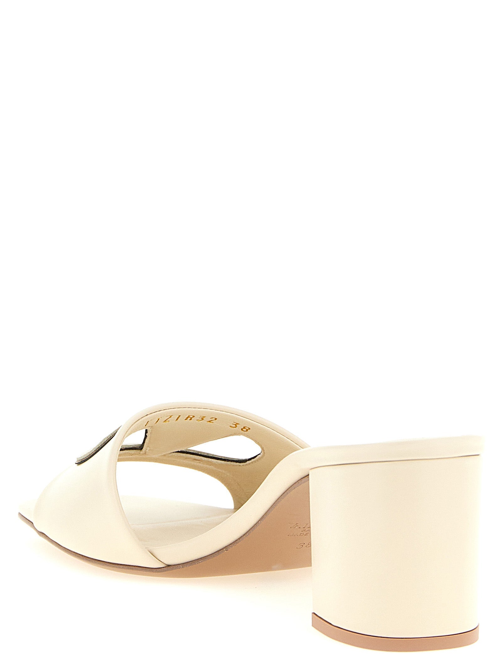 Valentino Garavani White Calfskin Mid Heel Pumps Valentino Garavani