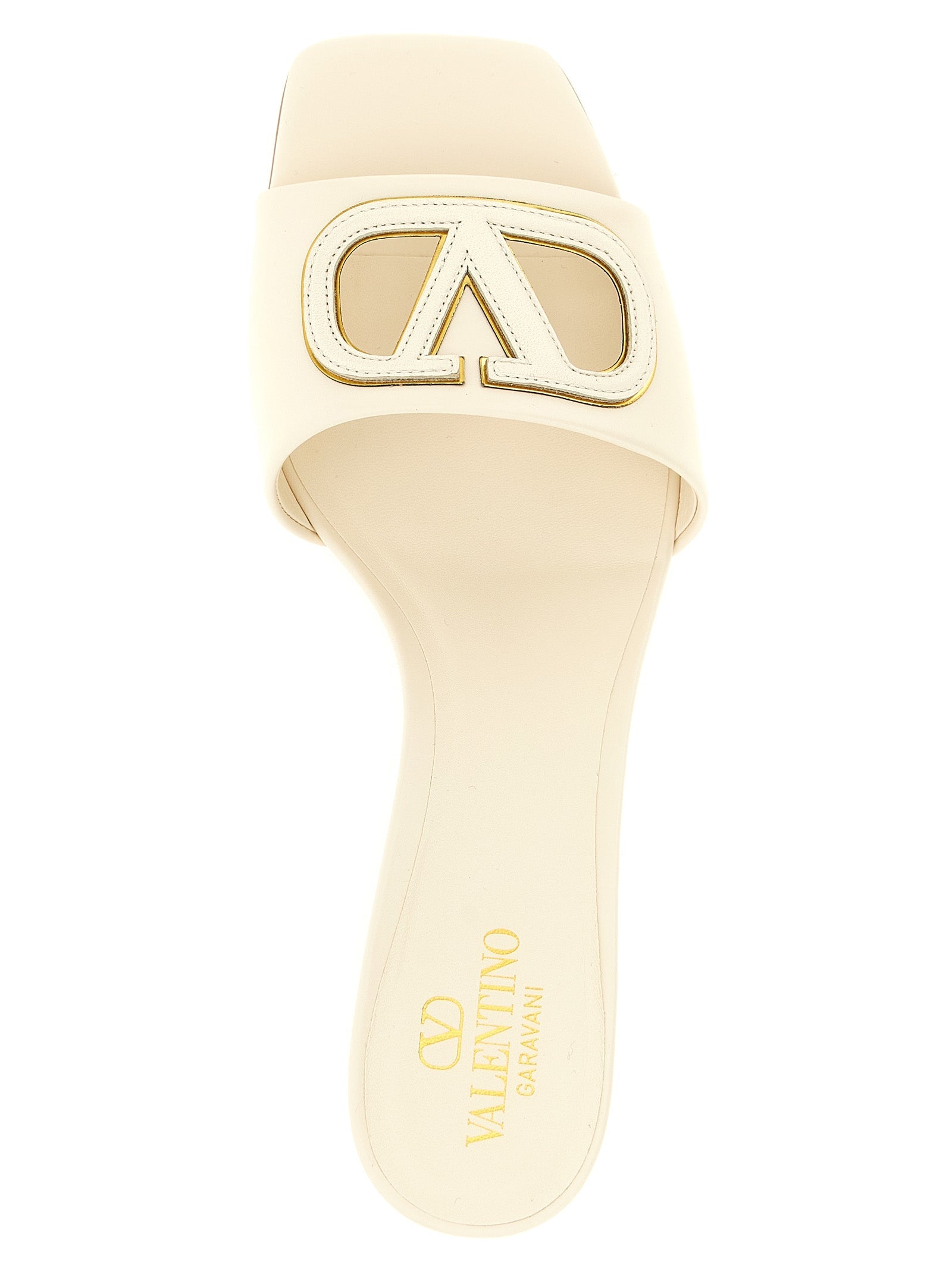 Valentino Garavani White Calfskin Mid Heel Pumps Valentino Garavani