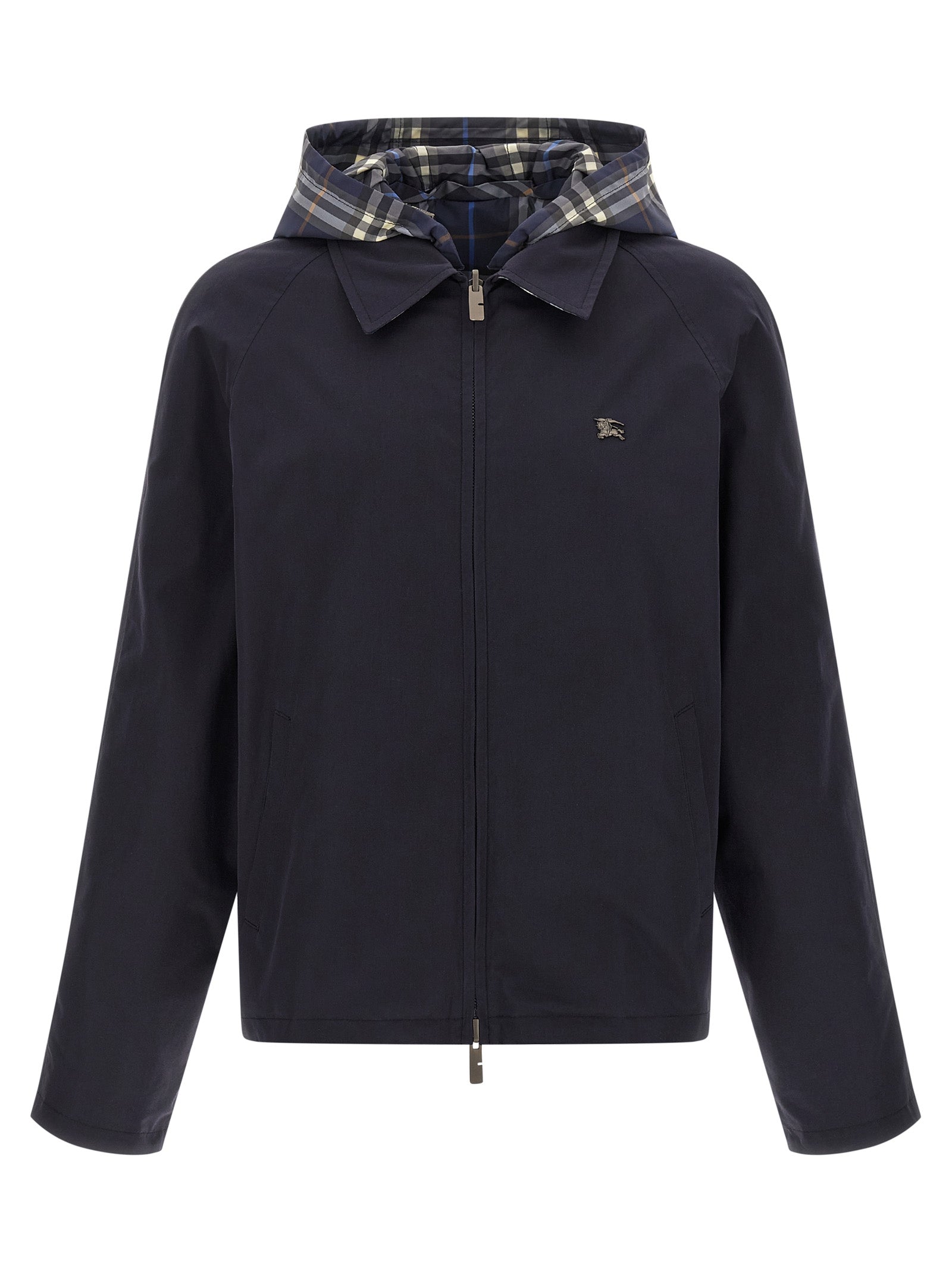 Burberry Blue Cotton Full-Length Jacket Burberry