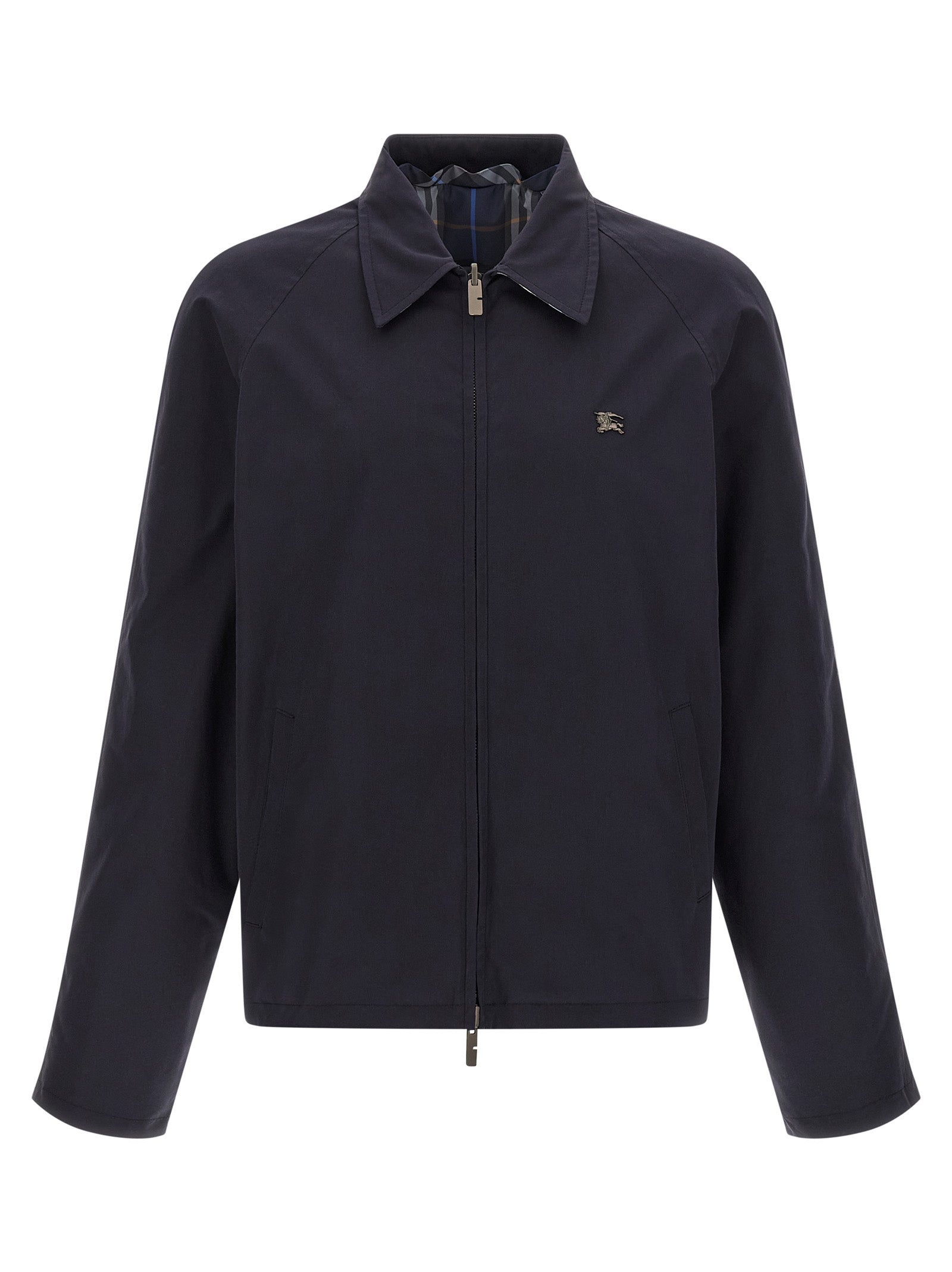 Burberry Blue Cotton Full-Length Jacket Burberry