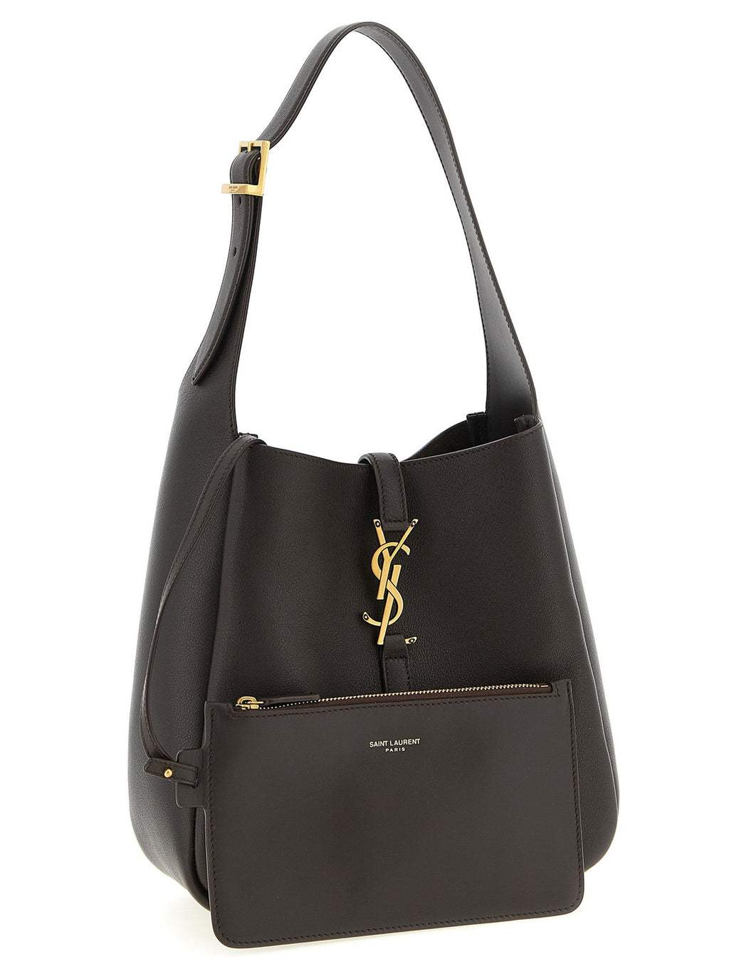 Saint Laurent Brown Calfskin Shoulder Bag Saint Laurent