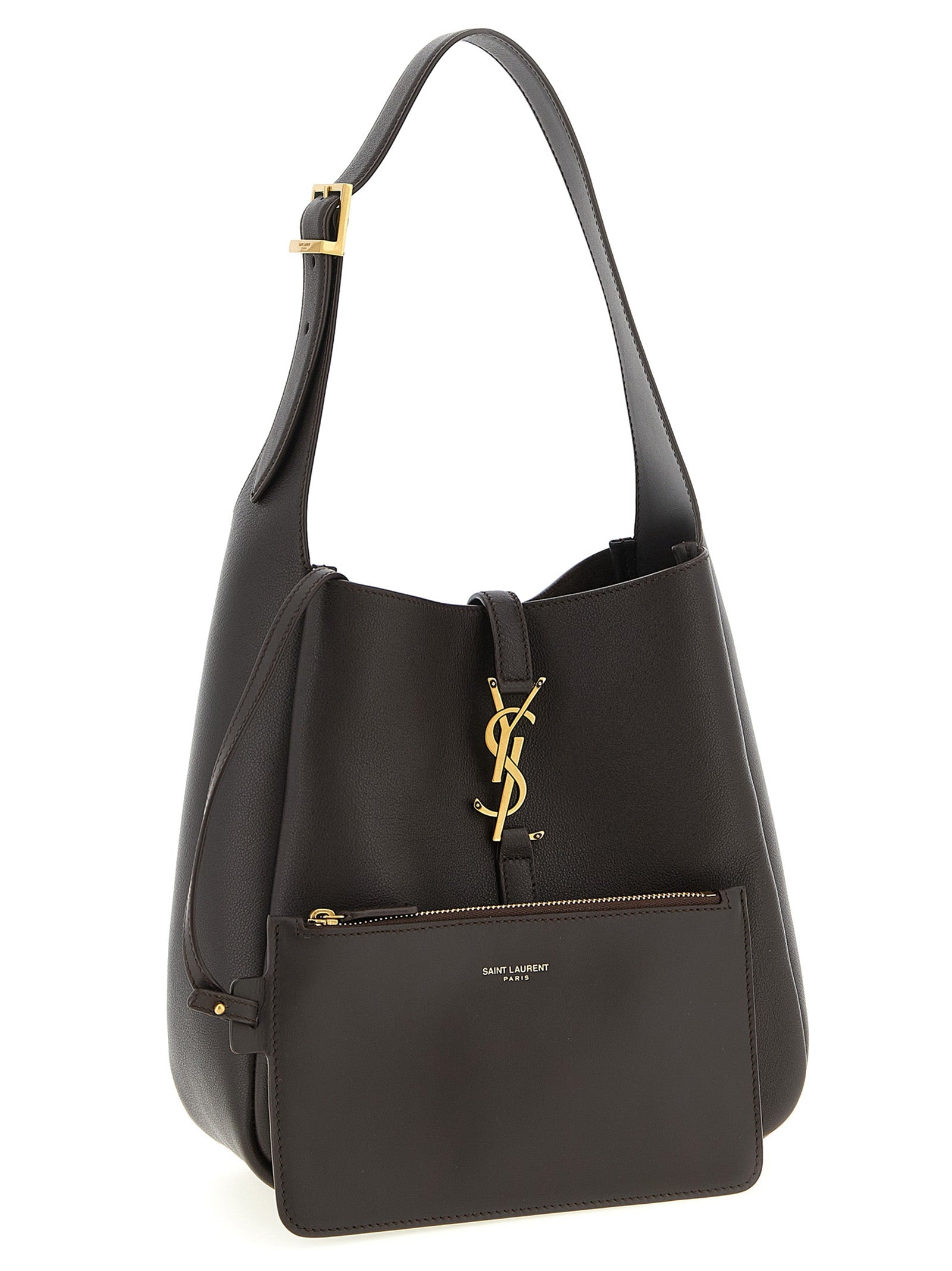 Saint Laurent Brown Calfskin Shoulder Bag Saint Laurent