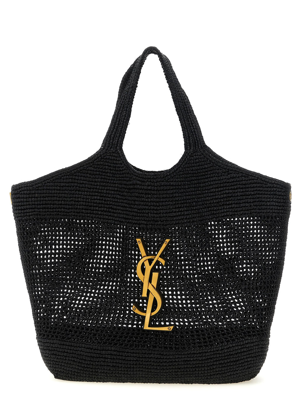 Saint Laurent Black Raffia Tote Bag Saint Laurent
