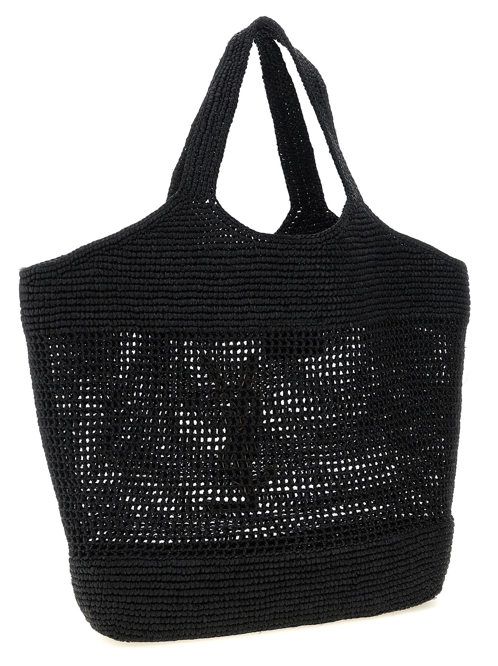 Saint Laurent Black Raffia Tote Bag Saint Laurent