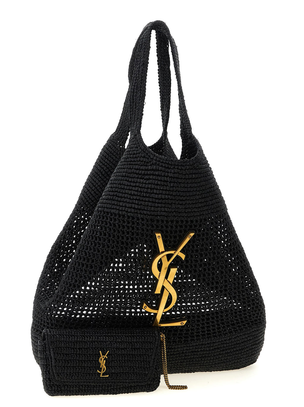 Saint Laurent Black Raffia Tote Bag Saint Laurent