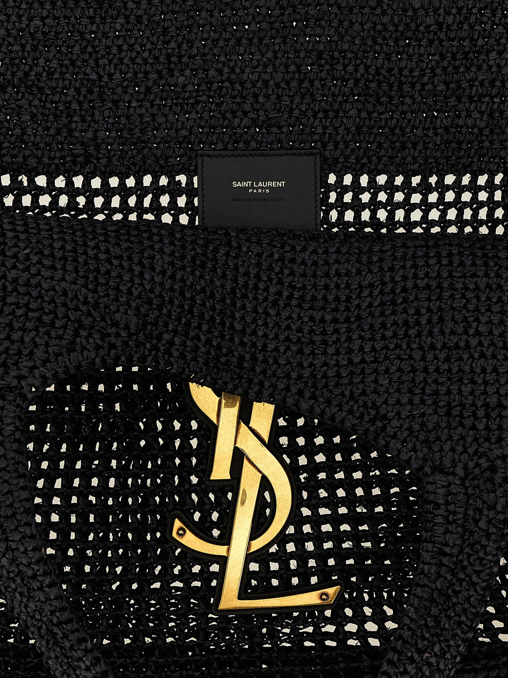 Saint Laurent Black Raffia Tote Bag Saint Laurent