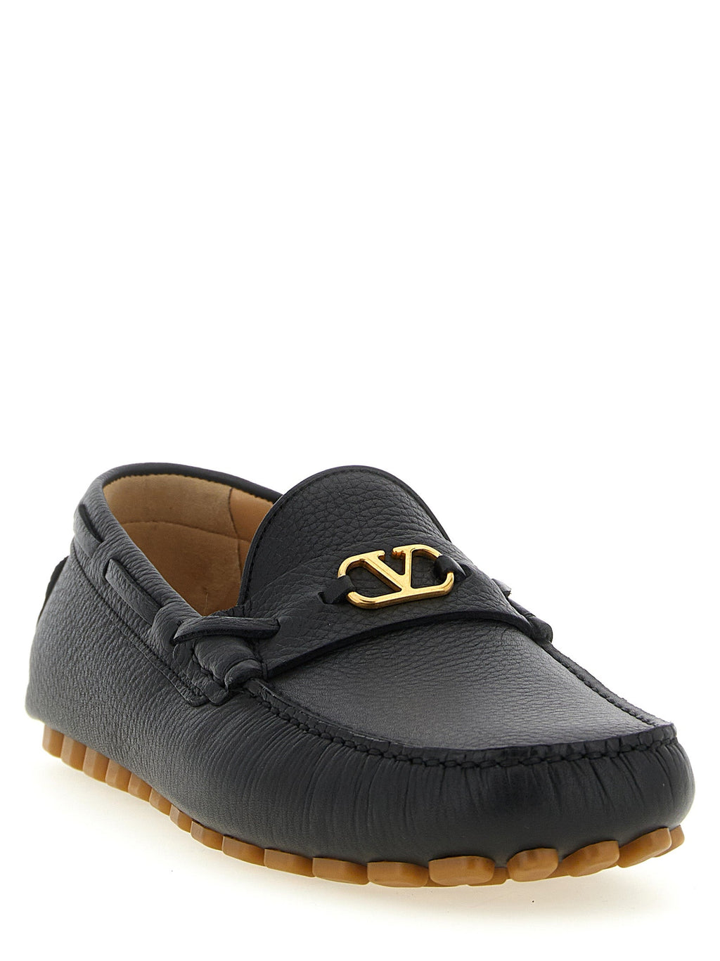 Valentino Garavani Black Calfskin Slip-On Loafers Valentino Garavani