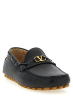 Valentino Garavani Black Calfskin Slip-On Loafers Valentino Garavani