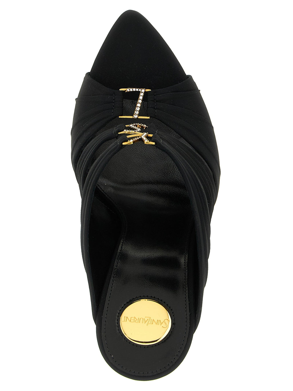 Saint Laurent Black Viscose Stiletto Heel Sandals Saint Laurent