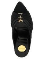 Saint Laurent Black Viscose Stiletto Heel Sandals Saint Laurent