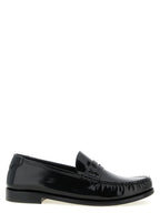 Saint Laurent Black Calfskin Slip-On Loafers Saint Laurent