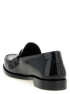 Saint Laurent Black Calfskin Slip-On Loafers Saint Laurent