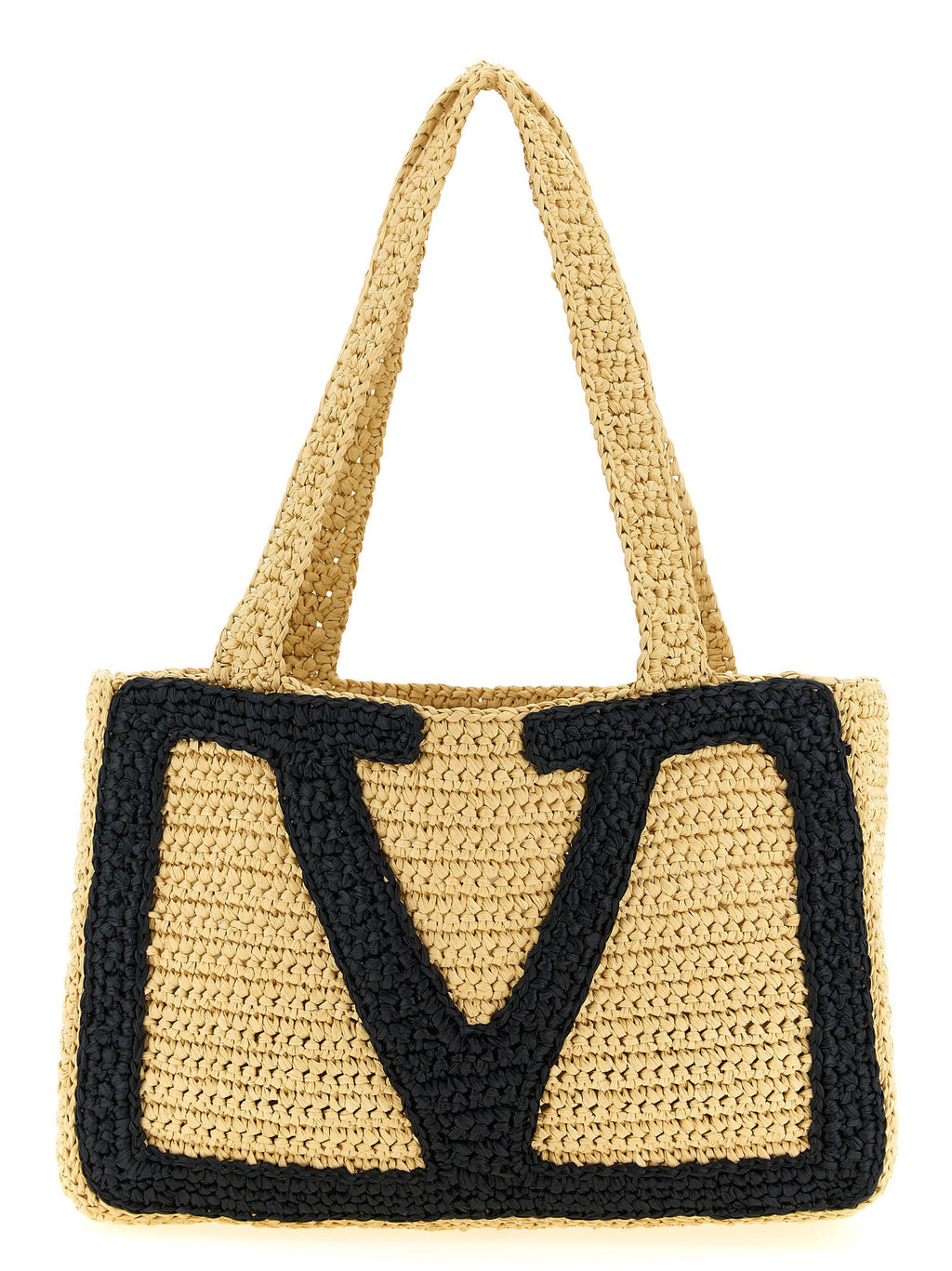 Valentino Garavani Beige Viscose Tote Bag Valentino Garavani