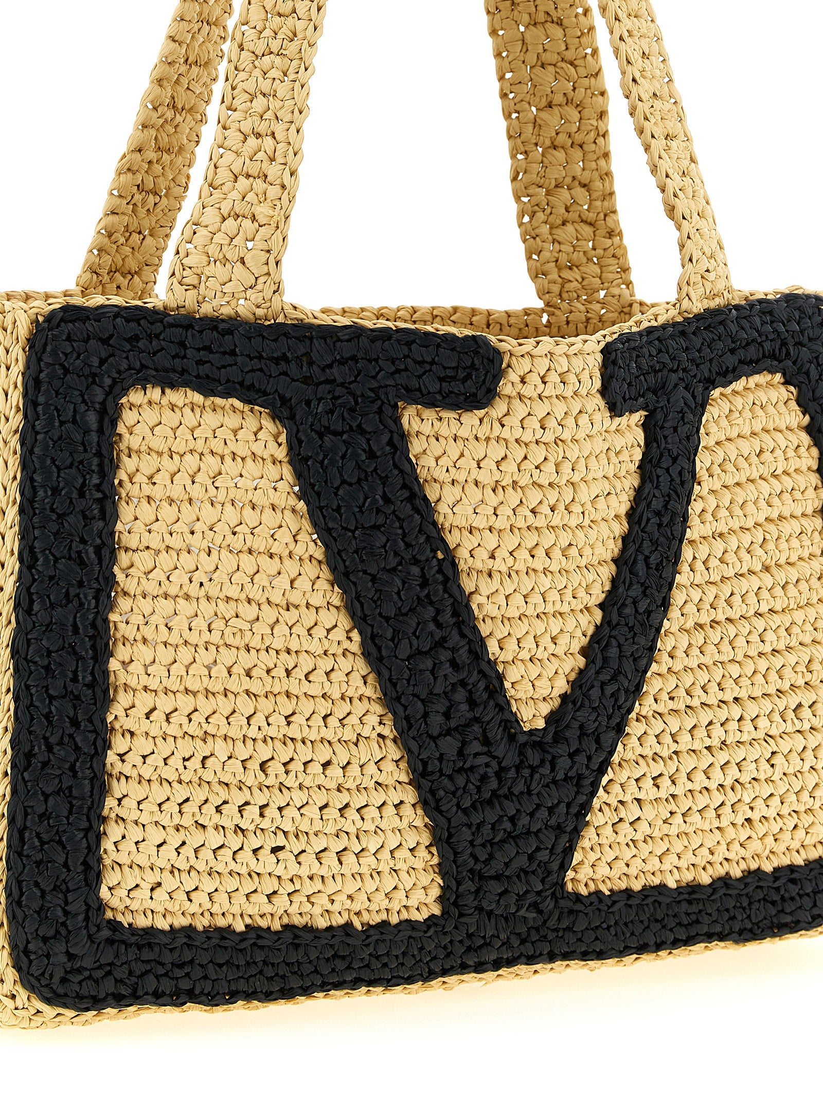 Valentino Garavani Beige Viscose Tote Bag Valentino Garavani