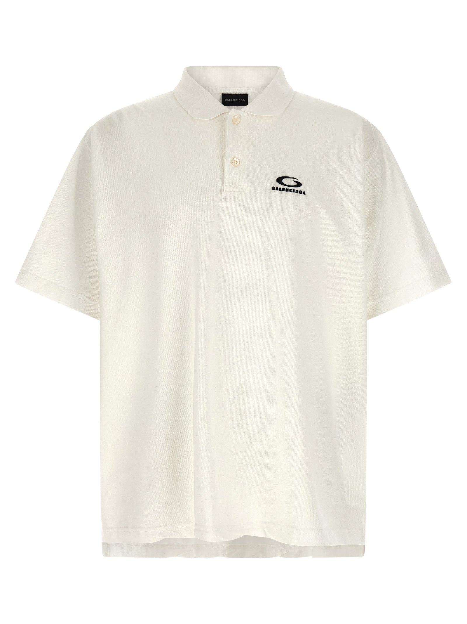 Balenciaga White Cotton Polo Shirt Balenciaga