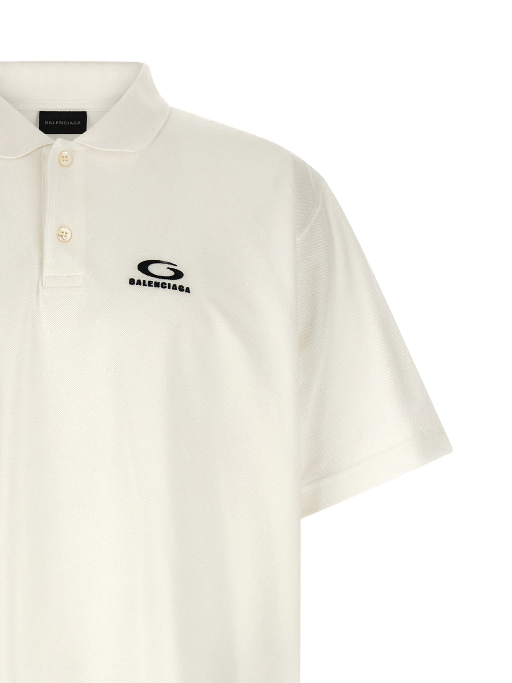 Balenciaga White Cotton Polo Shirt Balenciaga