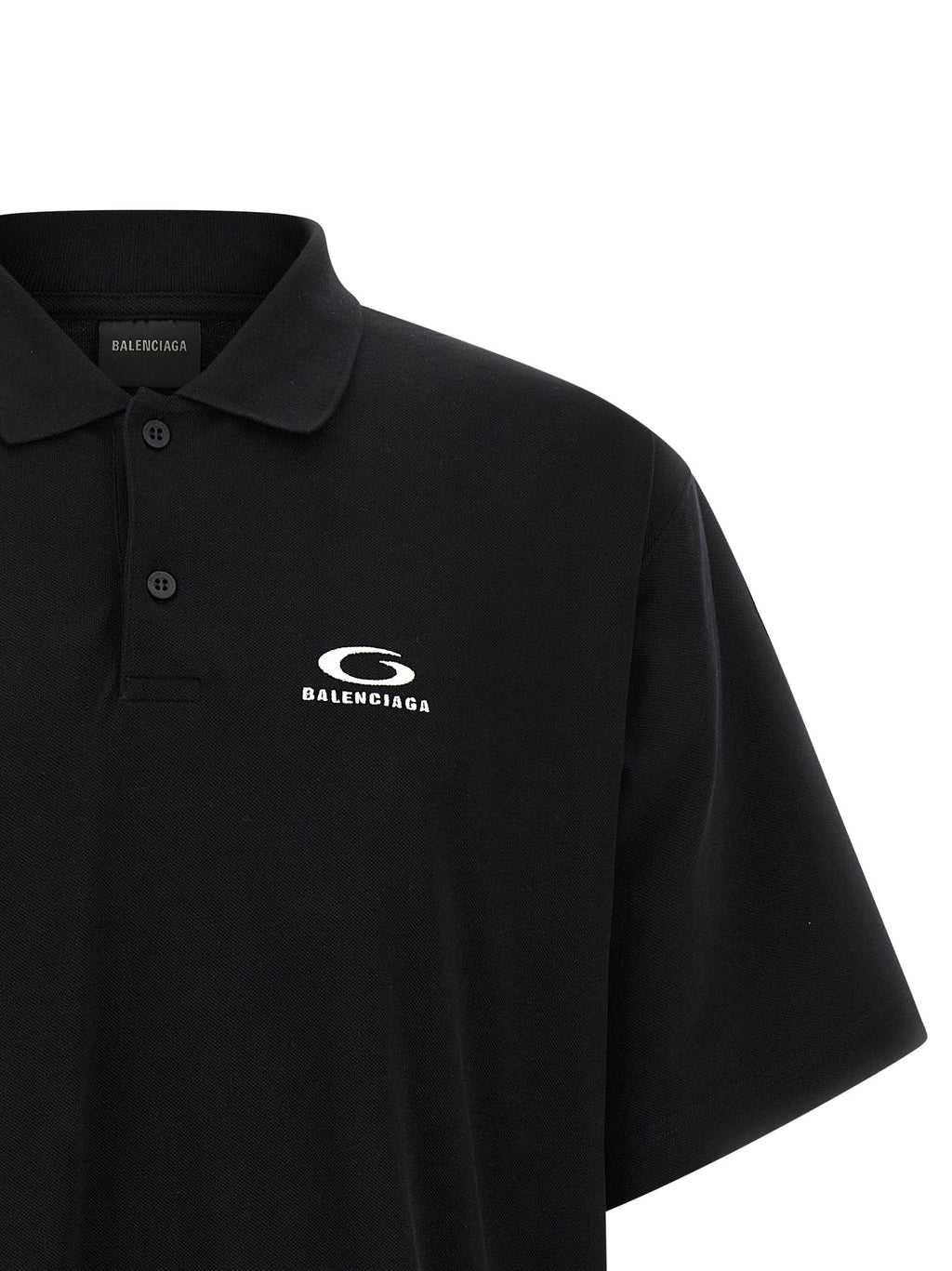 Balenciaga Black Cotton Polo Shirt Balenciaga