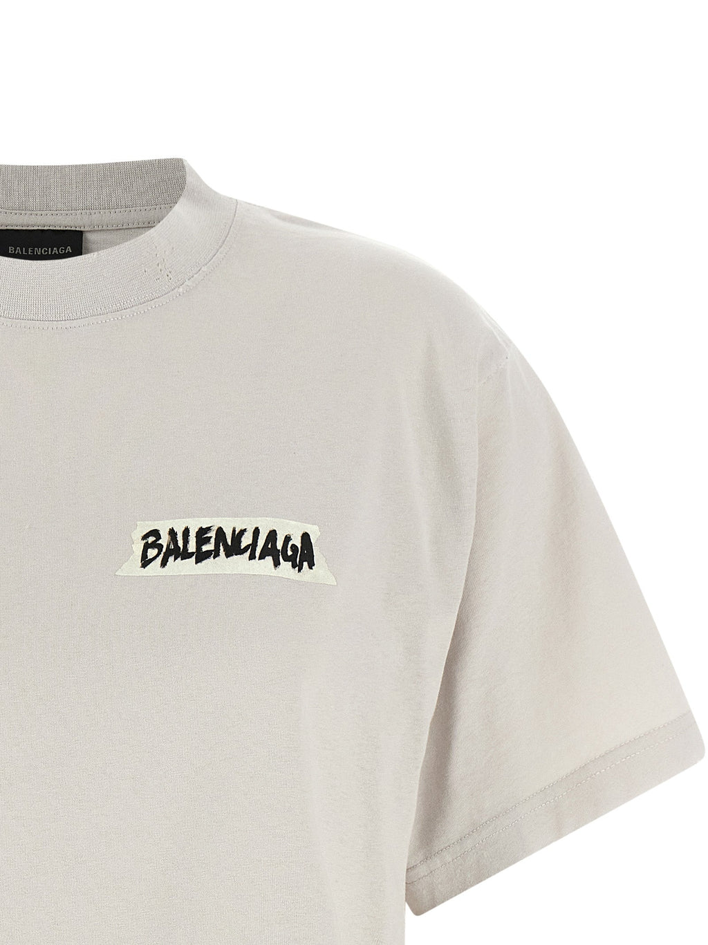 Balenciaga Gray Cotton T-Shirt Balenciaga