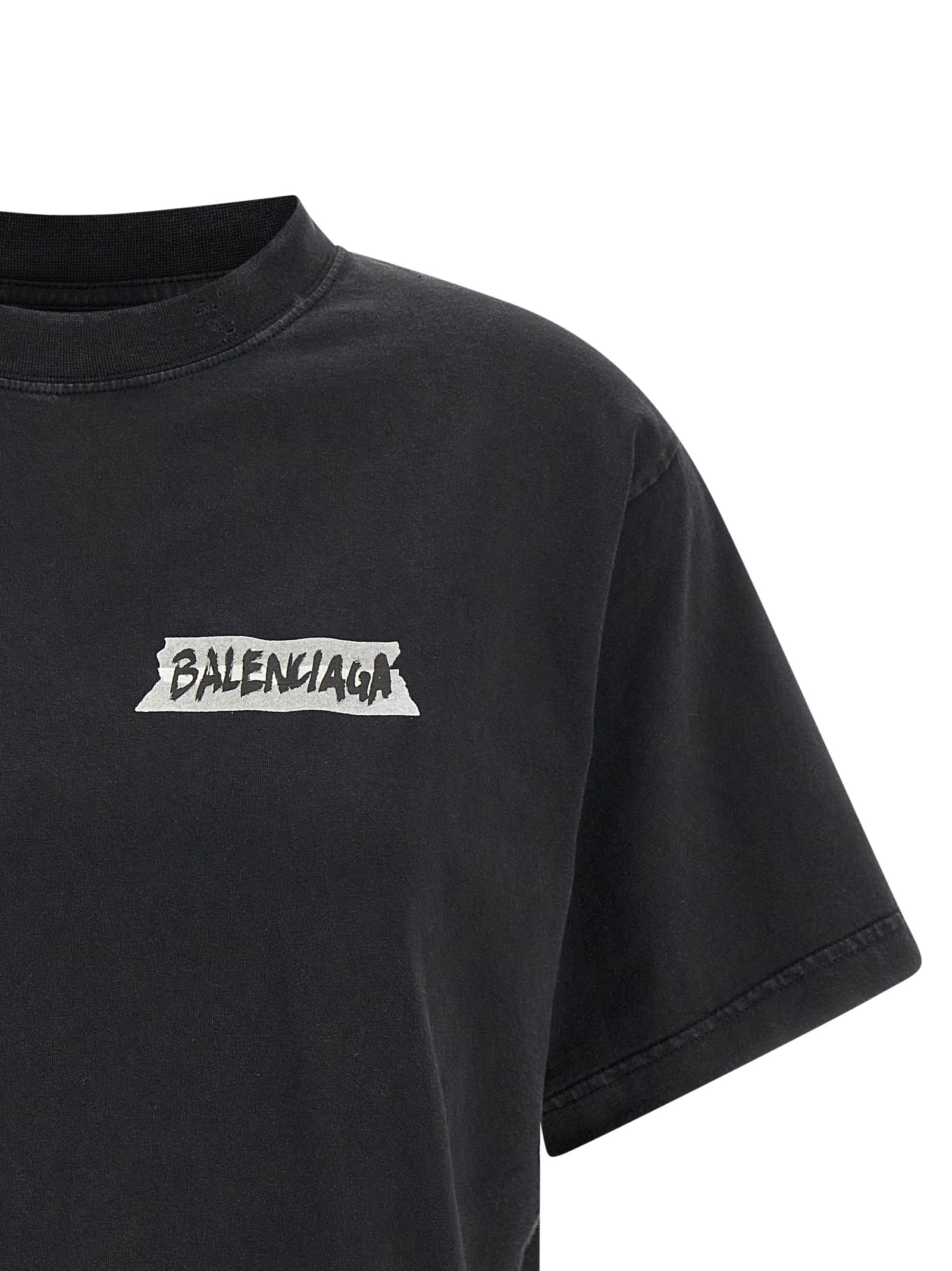 Balenciaga Black Cotton T-Shirt Balenciaga