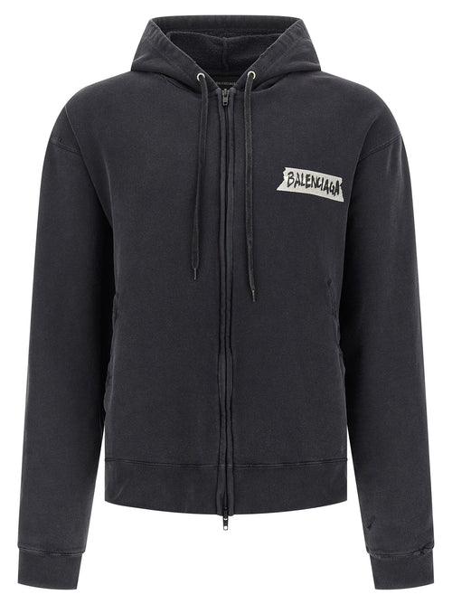 Balenciaga Black Cotton Sweatshirt Balenciaga