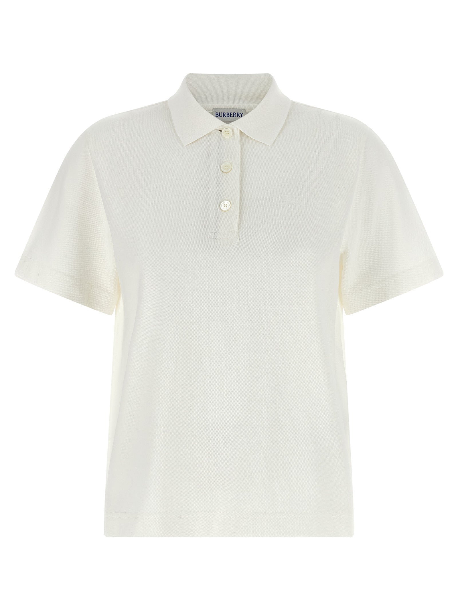 Burberry White Cotton Polo Shirt Burberry