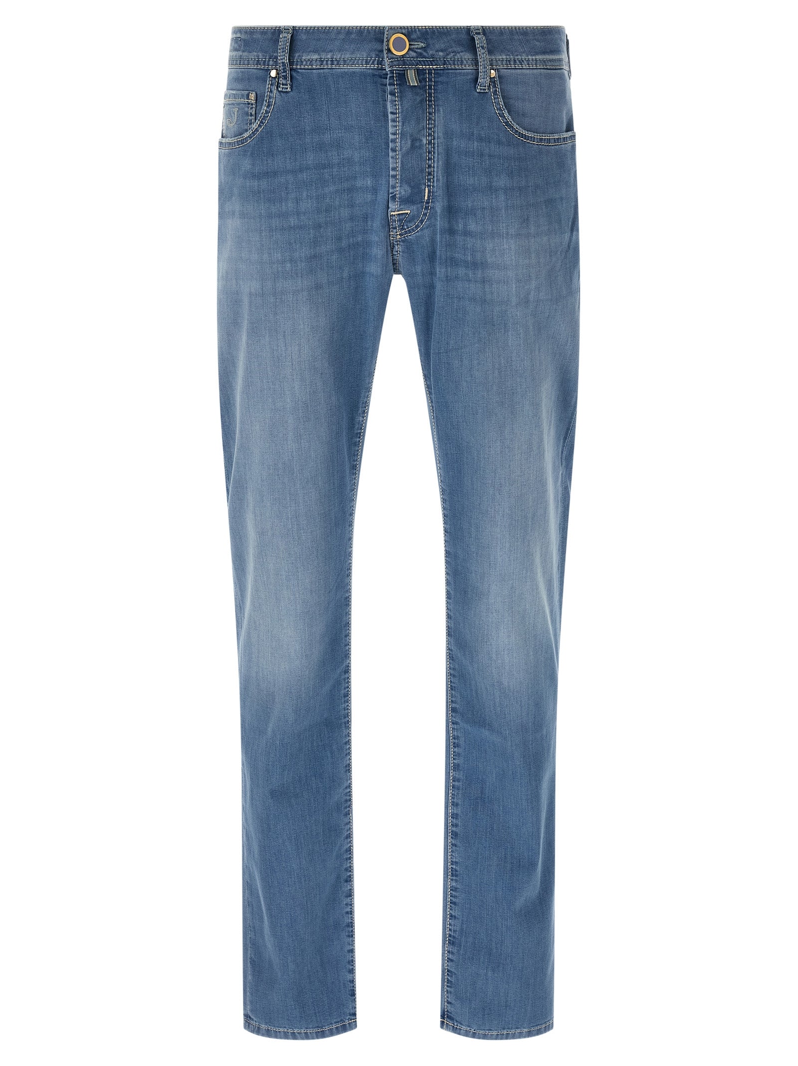 Jacob Cohen Blue Cotton Straight-Leg Jeans Jacob Cohen