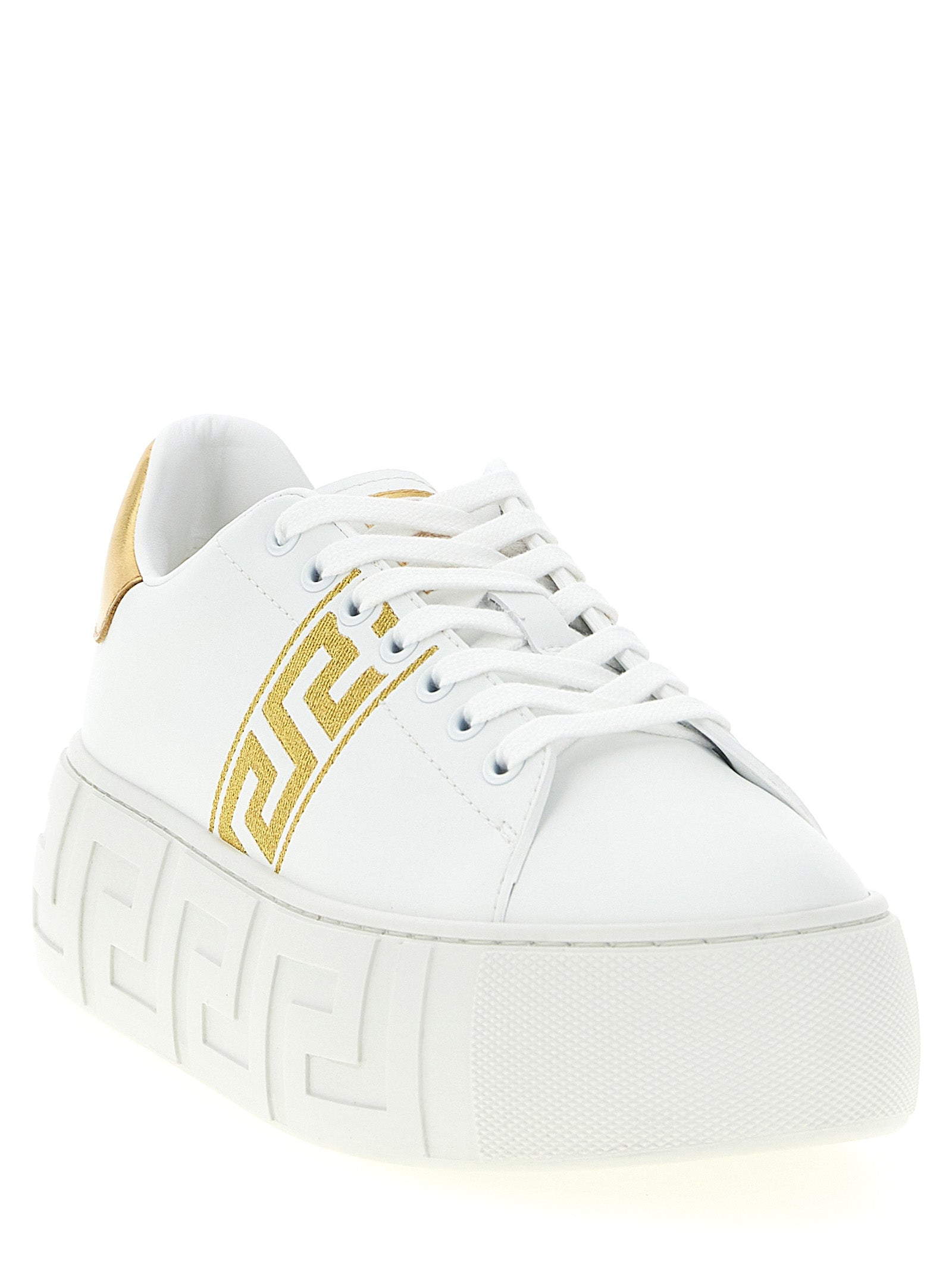 Versace Gold Nylon Platform Sneakers Versace