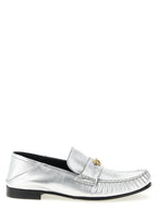Versace Silver Lamb Leather Slip-On Loafers Versace