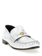 Versace Silver Lamb Leather Slip-On Loafers Versace