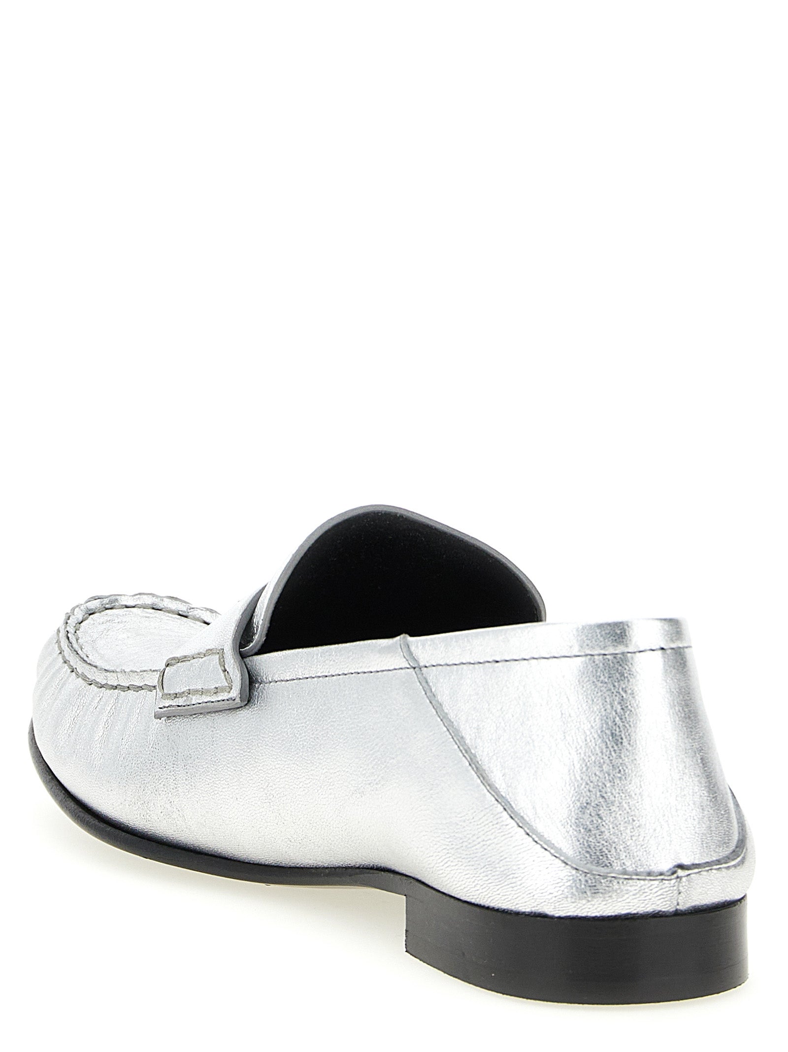 Versace Silver Lamb Leather Slip-On Loafers Versace
