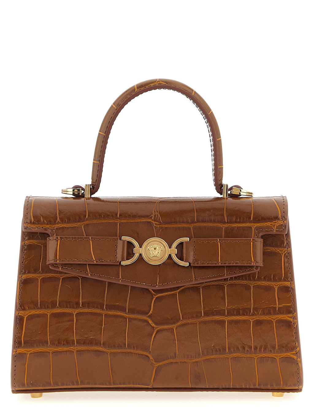 Versace Brown Calfskin Handbag Versace
