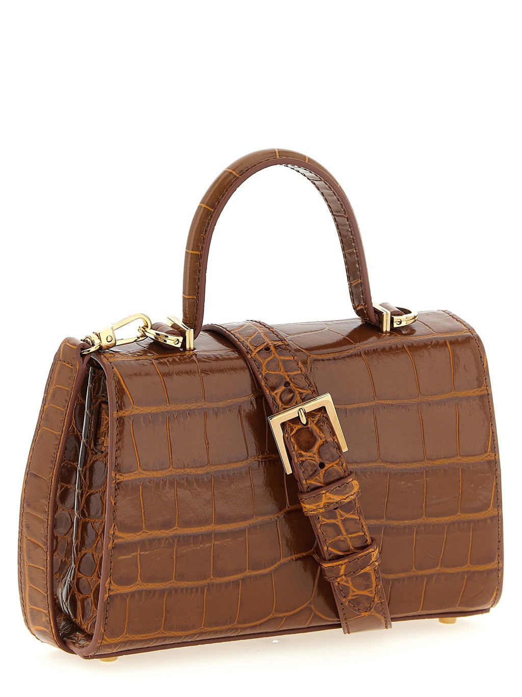 Versace Brown Calfskin Handbag Versace
