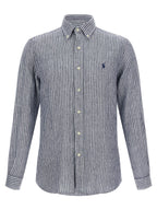 Polo Ralph Lauren Blue Linen Blouse Polo Ralph Lauren