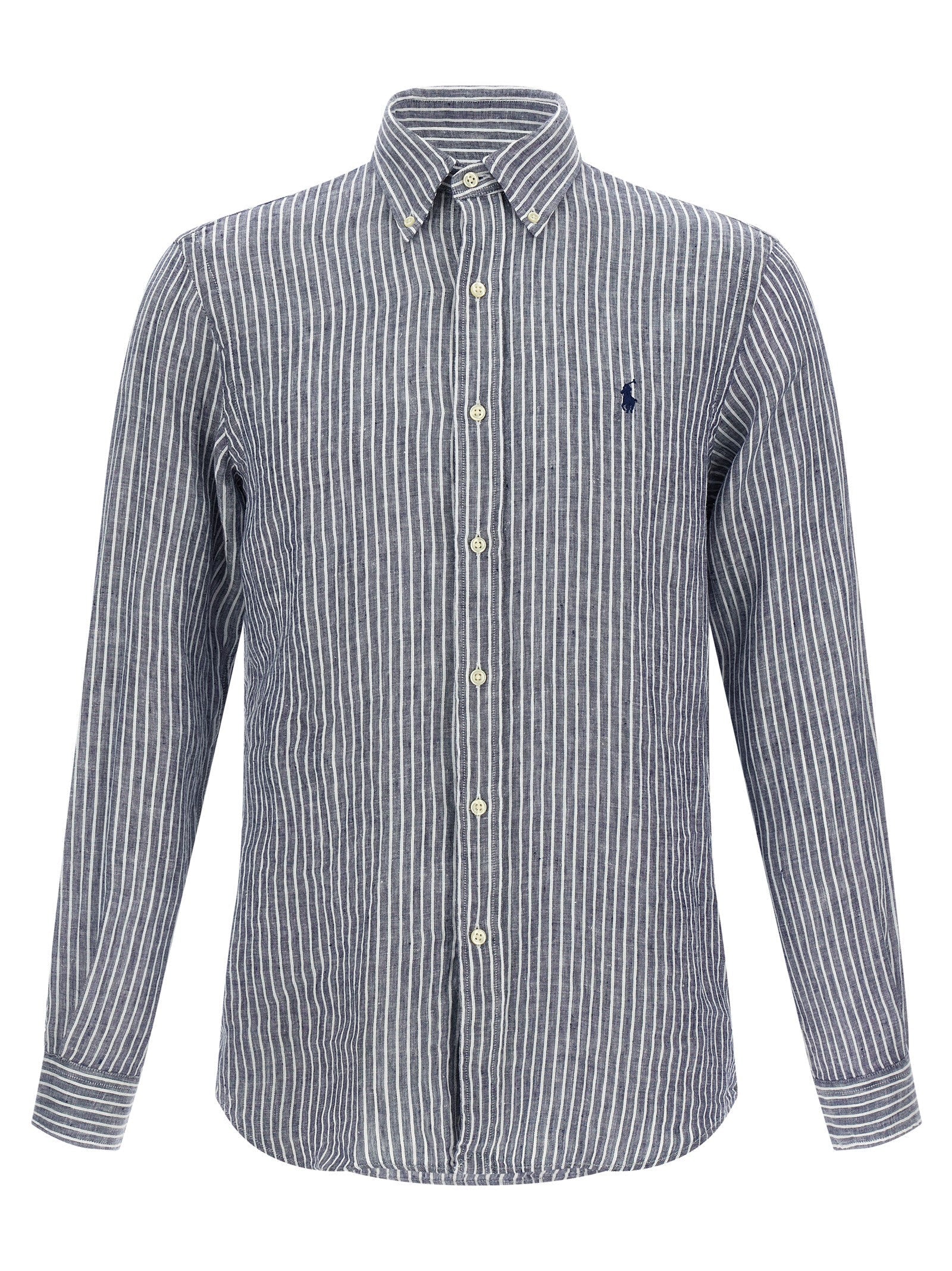 Polo Ralph Lauren Blue Linen Blouse Polo Ralph Lauren