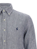 Polo Ralph Lauren Blue Linen Blouse Polo Ralph Lauren