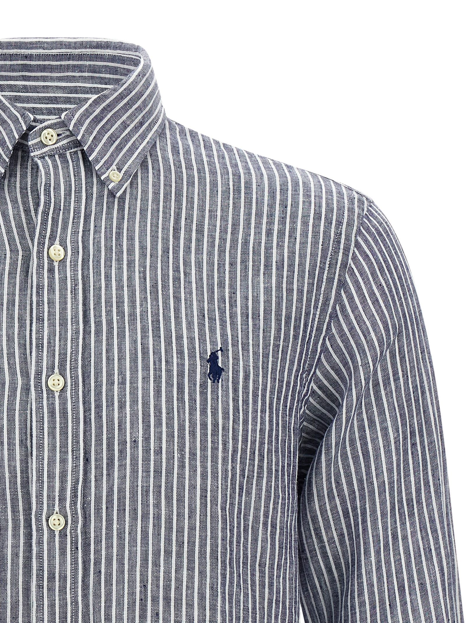 Polo Ralph Lauren Blue Linen Blouse Polo Ralph Lauren