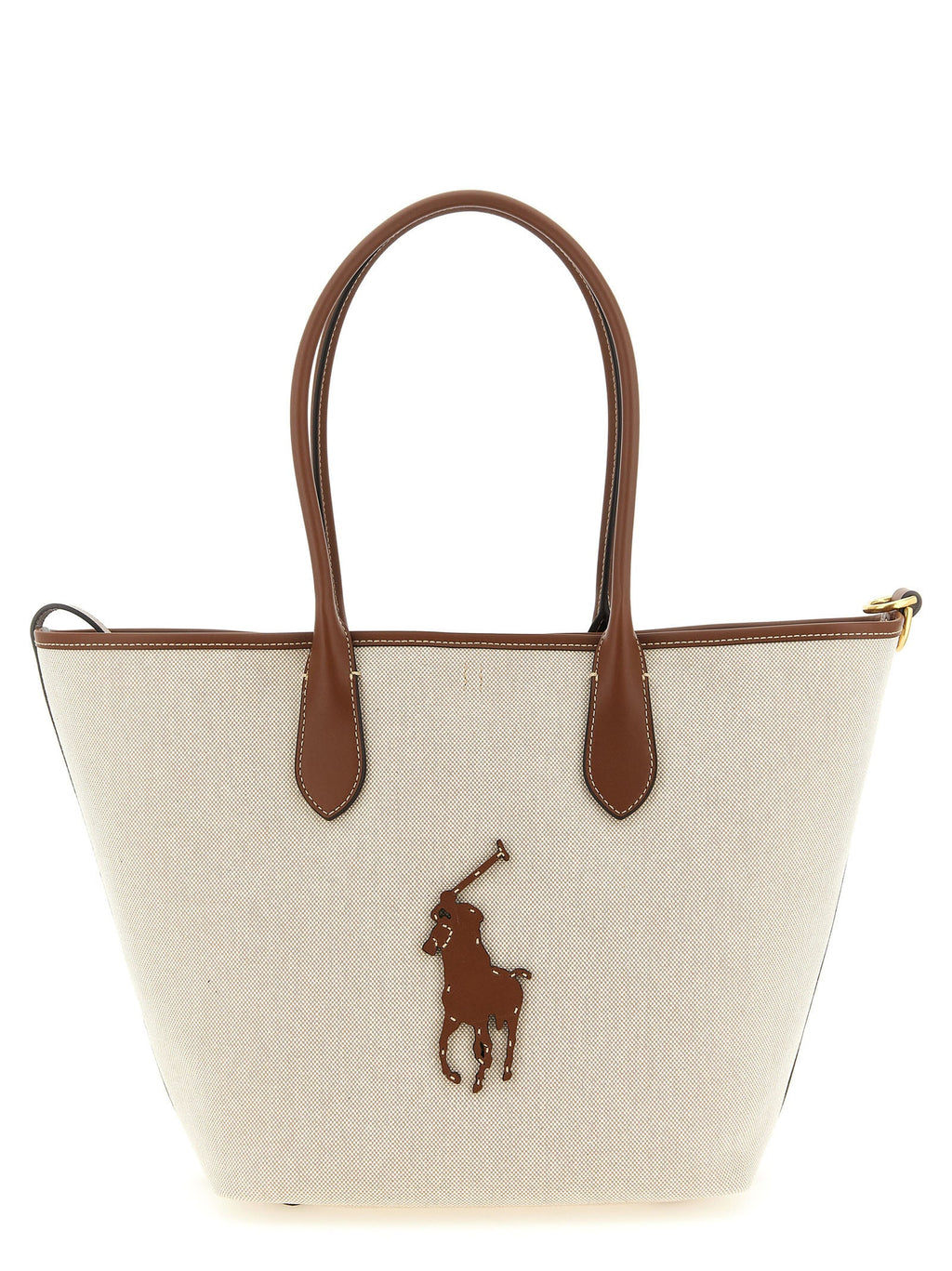 Polo Ralph Lauren Brown Cotton Tote Bag Polo Ralph Lauren