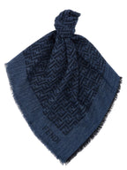 Fendi Blue Cotton Scarf Fendi