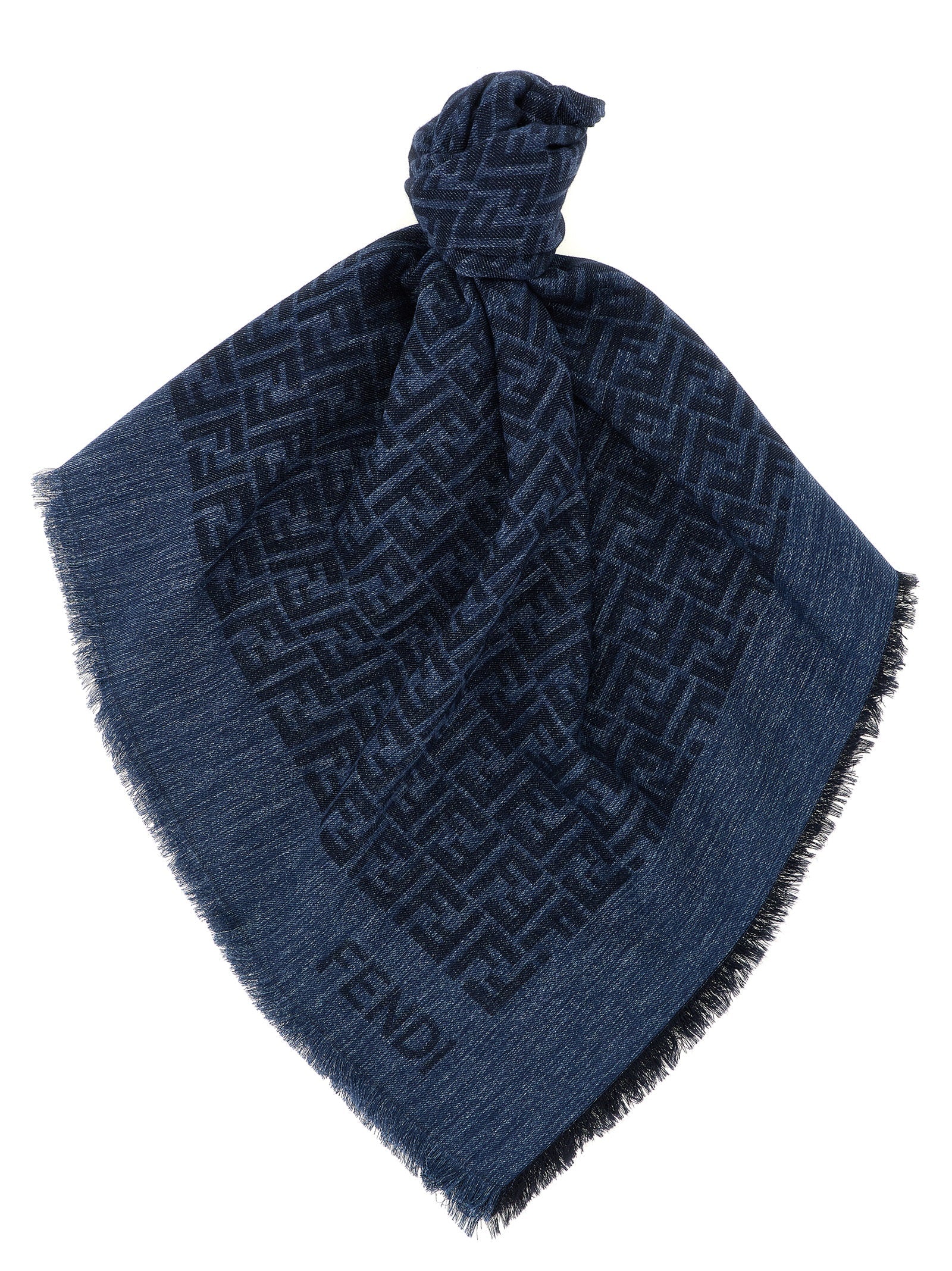 Fendi Blue Cotton Scarf Fendi