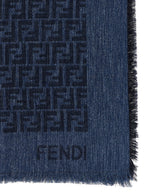 Fendi Blue Cotton Scarf Fendi